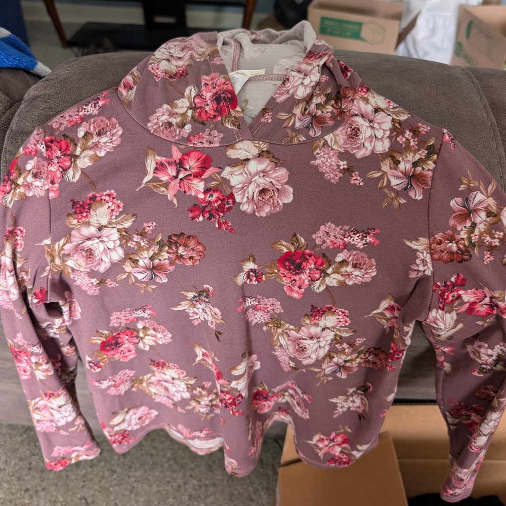 Floral Kids Hoodie - Pink